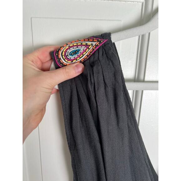 French Connection Y2K Beaded Mini Dress Women's 0 Dark Gray Grecian Style V Neck - Picture 5 of 14